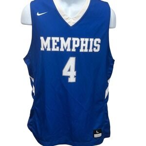 Nike Memphis Tigers Basketball Jersey #4 NCAA Collegiate Royal Blue White Large